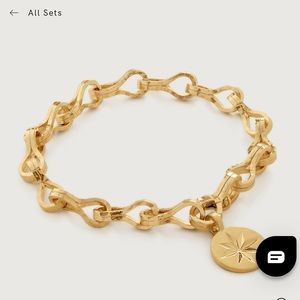 Monica Vinader Gold Chain Link with Charm